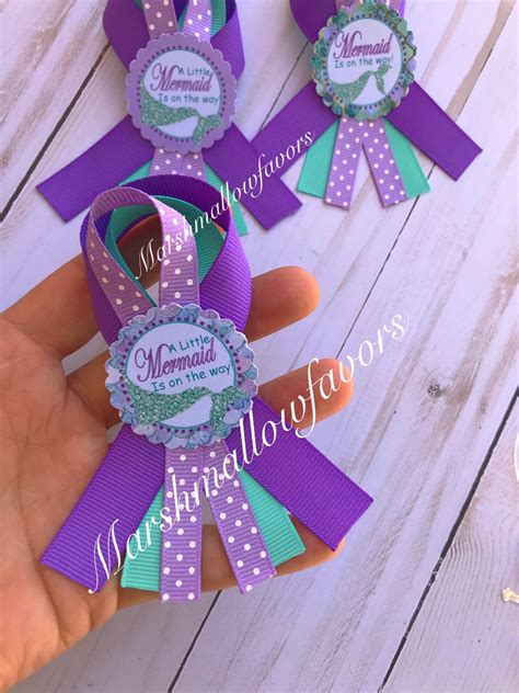 12 Mermaid Baby Shower Pins Princess Baby Shower Under The Etsy