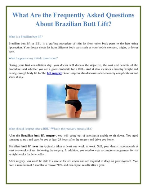 Ppt What Are The Frequently Asked Questions About Brazilian Butt Lift Powerpoint Presentation