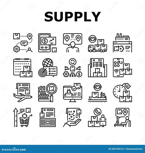 Supply Chain Management System Icons Set Vector Stock Vector