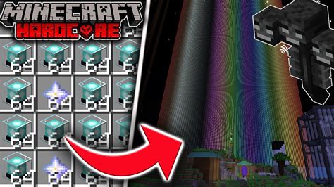 I Made A Rainbow From Hundreds Of Beacons In Minecraft Hardcore Youtube