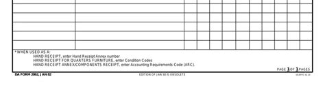 DA Form 2062 Hand Receipt Fill Out Printable PDF Forms Online