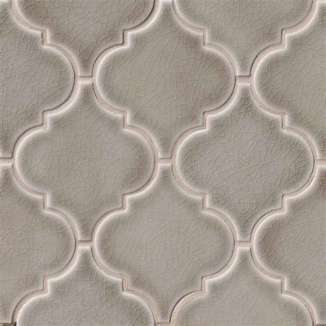 Arabesque cement floor and wall tiles pay homage to moorish and spanish tiles with geometric rustic arto brick arabesque tile with a custom hood and iron sconces by restoration hardward kitchen stove. Dove Gray Arabesque Mosaic Tiles BACKSPLASH POLISHED ...