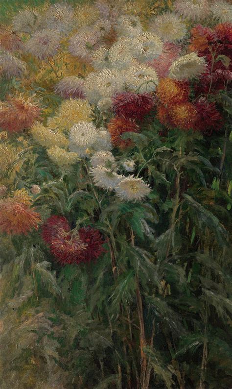 Chrysanthemums In The Garden At Petit Gennevilliers 1893 Painting By