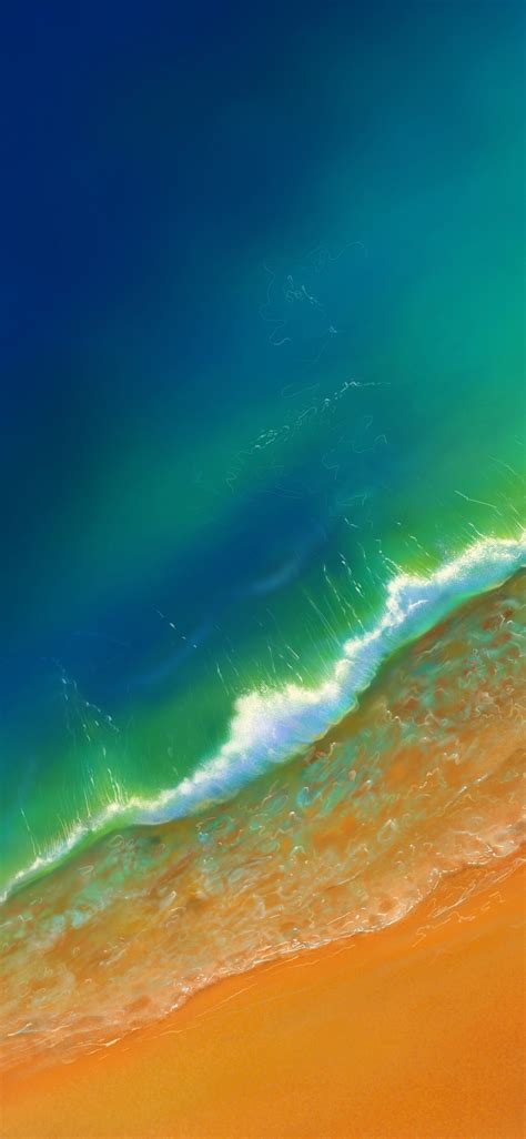 Download 1125x2436 Wallpaper Green Ocean Sea Waves