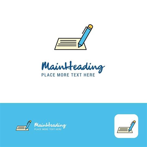 Creative Writing Logo Design Flat Color Logo Place For Tagline Vector