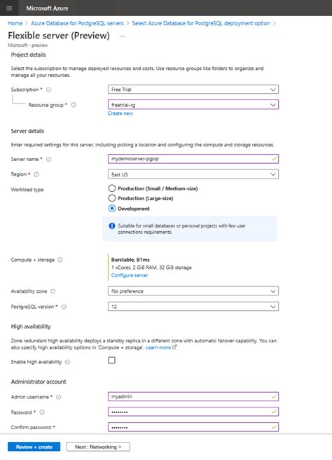 Azure 체험 계정을 사용하여 무료로 사용해 보기 Azure Database For Postgresql Flexible