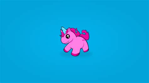 Wallpaper Gambar Kartun Unicorn Vektor Berwarna Merah Muda Pony