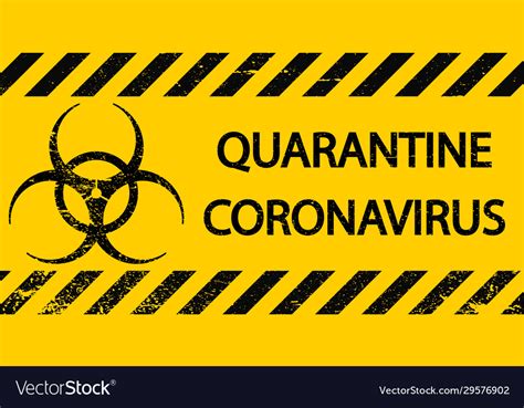 Yellow And Black Stripes Sign Symbol Quarantine Vector Image