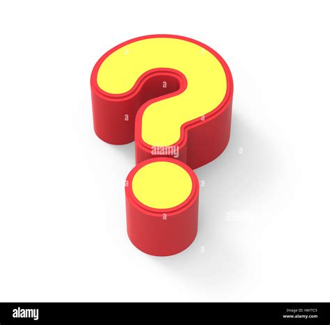 Red Framed Yellow Question Mark 3d Rendering Graphic Isolated On White