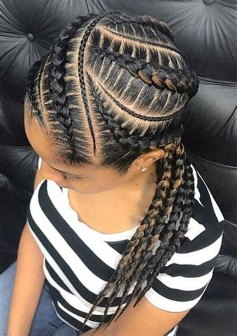 2 french braids for black women
