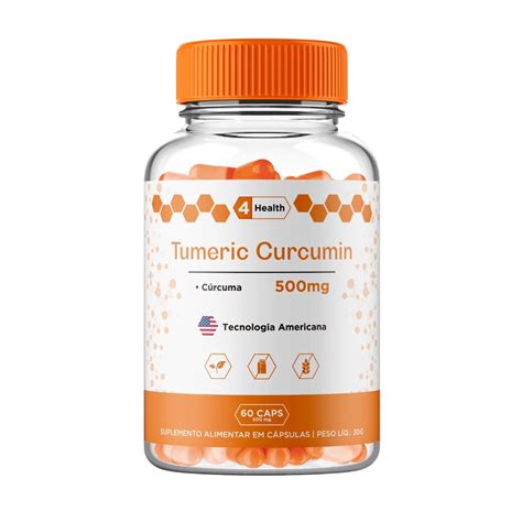 Curcuma Tumeric 500mg 60 Capsulas 4 Health Tecnologia Importada
