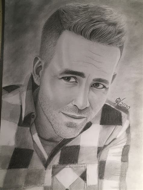 Ryan Reynolds Drawing Portrait Drawing Drawing People Drawings
