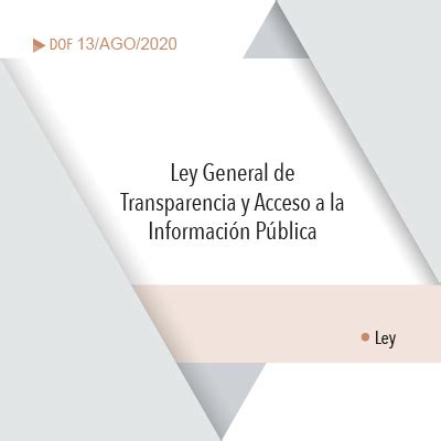 Ley General De Transparencia Y Acceso A La Informaci N P Blica Infoem