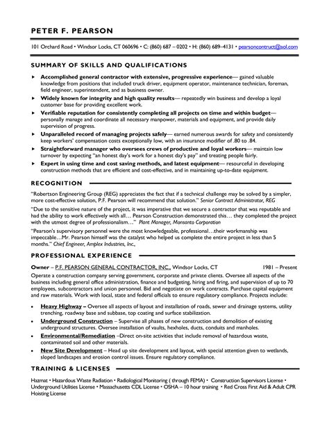 Contract Work Resume Sample - How to draft a Contract Work ...