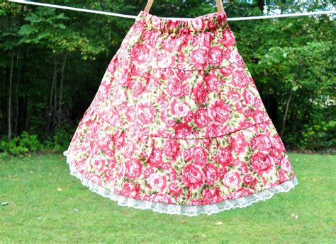 Girls Vintage Floral Tiered Prairie Skirt With By Roseandruffle