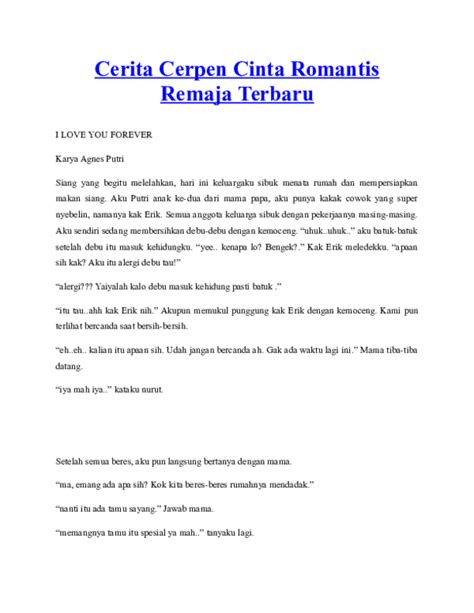 Cerpen Indonesia Romantis - Pendidikan Siswa