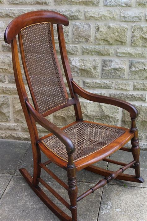 A Victorian Beech Rocking Chair With Caned Seat Antiques Atlas