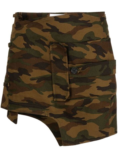 Monse Asymmetric Camouflage Mini Skirt Farfetch