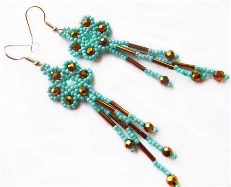 Seed Bead Earrings With Free Beading Instructions Bead Pattern Free