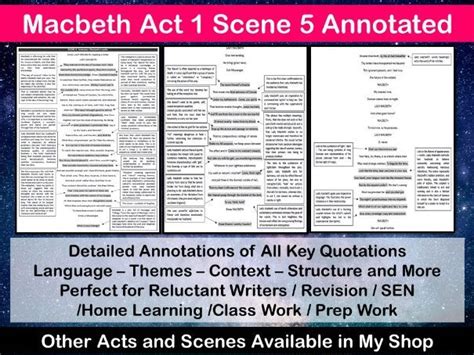 Macbeth Act Scene Annotated Teaching Resources
