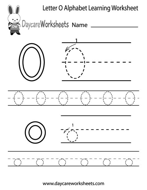 Free Printable Letter O Alphabet Learning Worksheet For Preschool
