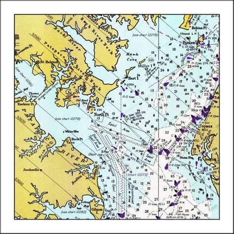 Chesapeake Bay Nautical Chart Nautical Chart By Mondomappa On Etsy