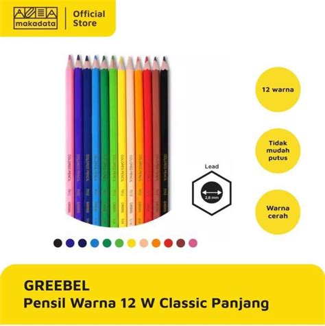 Jual Pensil Warna Color Pencil Greebel 12 Warna Classic Panjang 7012