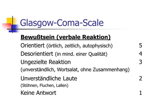 Glasgow Coma Scale Saeuglinge