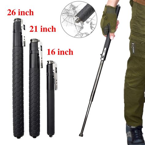 Three Section Telescopic Swing Stick Solid Metal Outdoor Self Defense