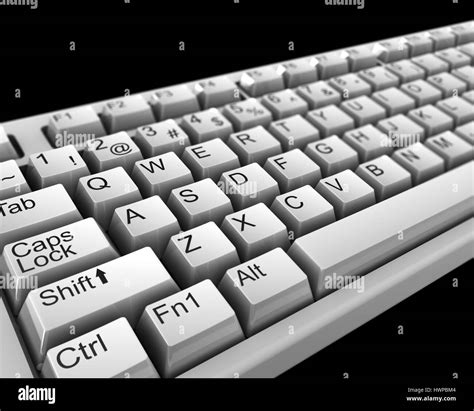 3d Illustration Of Computer Keyboard Closeup Isolated Over Black