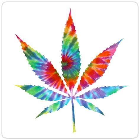 Tie Dye Cannabis Leaf Stickers By Chakrasquares Redbubble