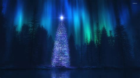 Christmas Tree In The Forest Wallpaper Holiday Wallpapers 34492