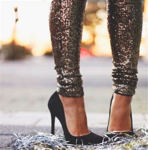 Black And Gold Sequin Leggings On Mercari Heels Fashion Gold Sequin