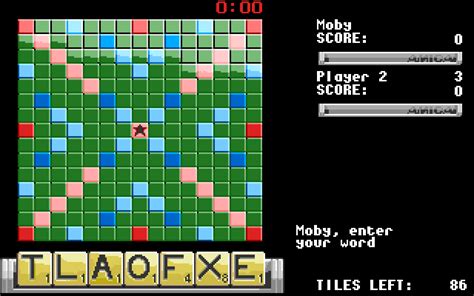 Screenshot Of The Computer Edition Of Scrabble Brand Crossword Game