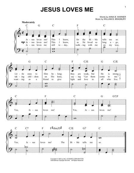 Jesus Loves Me By William B Bradbury Digital Sheet Music For Easy