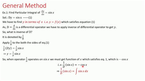 General Method To Find Particular Integral Youtube