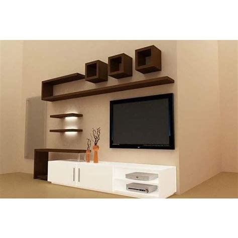 Take cues from this minimal back painted glass. Modern Wall Mounted White and Brown TV Unit, Rs 800 ...