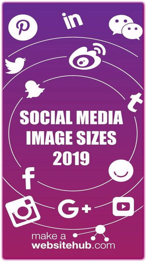 2019 Social Media Cheat Sheet For Image Sizes Infogra