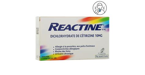 Reactine 10 Mg Allergies 7 Comprimés