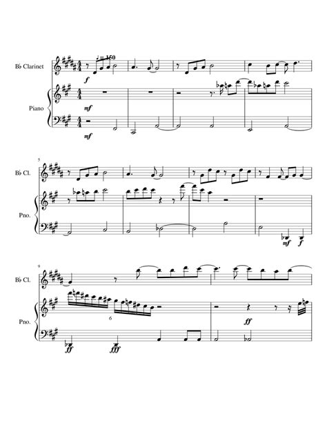 Blue Bird Ikimono Gakari Sheet Music For Piano Clarinet In B Flat