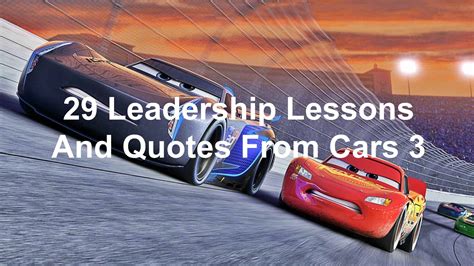 Just finished watching this inspirational movie once again and thought i could share some inspirational and educational quotes from the movie. 29 Leadership Lessons And Quotes From Cars 3 - Joseph Lalonde