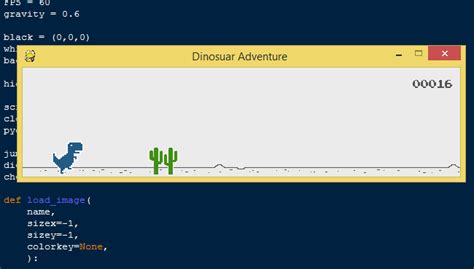 Dinosaur Adventure Game Using Pygame With Source Code Sourcecodester