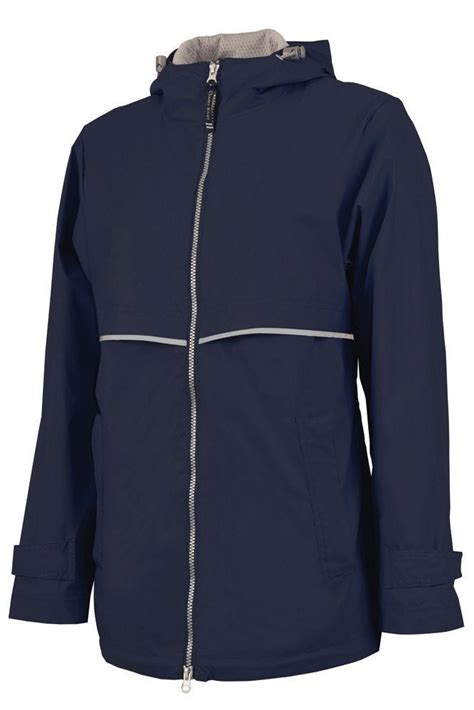 Monogrammed Navy Rain Jacket Personalized Rain Coat Rain