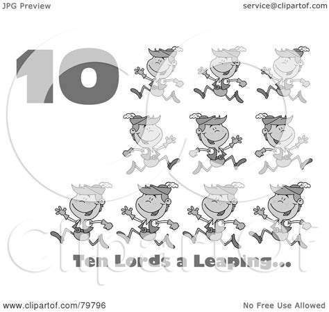 Royalty Free Rf Clipart Illustration Of A Black And White Number Ten
