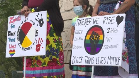 Physical distancing and mask requirements are in effect at all police facilities. Hundreds attend Calgary protest to defund police and support Black trans lives | CBC News
