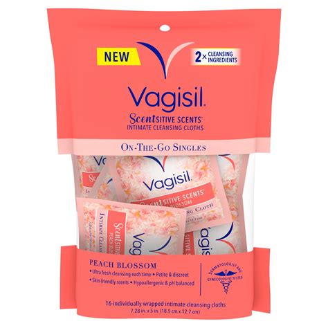 Vagisil Scentsitive Scents Peach Blossom Intimate Cleansing Wipes