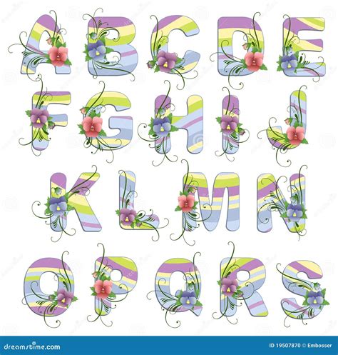 Cute Spring Alphabet Stock Vector Illustration Of Character 19507870