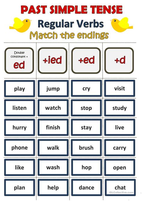 There is not much logic and reasoning in past tense verb forms, making them difficult to both teach and learn. Regular Verbs With Past Tense