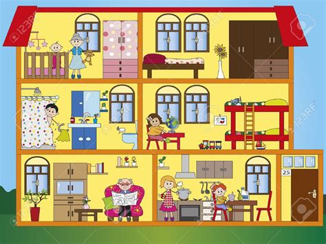 Lonny has got one colorful home tour on their site right now. Stock Photo | House clipart, House illustration, Cartoon house