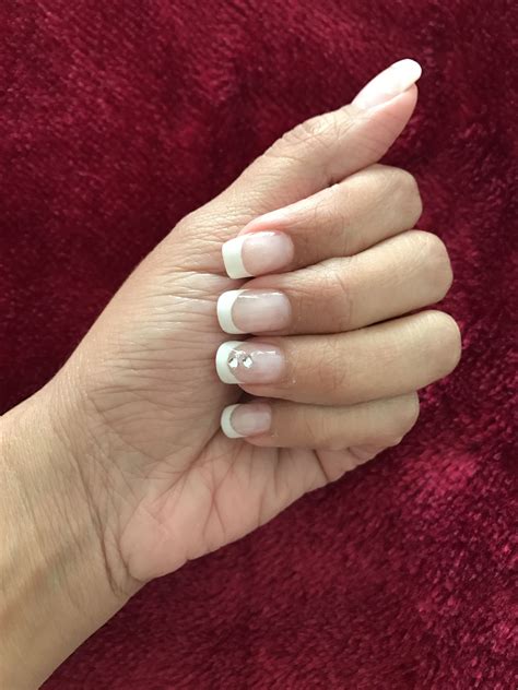 sns french tips sns nails nails french tip